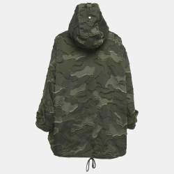 Pre Owned Dior Green Camouflage Synthetic Fil Coupe Anorak Hooded Jacket XS