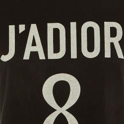 Pre Owned Dior Black J'Adior Print Cotton & Linen Crew Neck T-Shirt S 