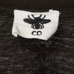 Pre Owned Dior Black J'Adior Print Cotton & Linen Crew Neck T-Shirt S 