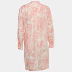 Pre Owned Christian Dior Pink Cotton Toile de Jouy Tunic S