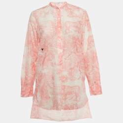 Pre Owned Christian Dior Pink Cotton Toile de Jouy Tunic S