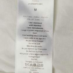 Pre Owned Christian Dior White J'ADIOR  Print Cotton T-Shirt M