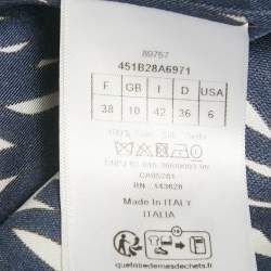 Pre Owned Christian Dior Blue/White Printed Silk Shirt M