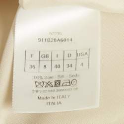 Pre Owned Dior Cream Striped CD Bee Embroidered Silk Shirt S