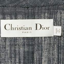 Pre Owned Christian Dior Blue Cotton Wrap Blazer M
