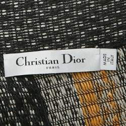 Pre Owned Dior Multicolor Patterned Linen Blend Open Front Jacket M