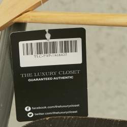 Pre Owned بلوفر كريستيان ديور كريم / أزرق بشعار مخطط محبوك مقاس كبير - لارج