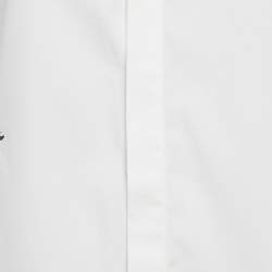 Pre Owned قميص كريستيان ديور قطن أبيض بتفاصيل أزرار أكمام مقاس متوسط