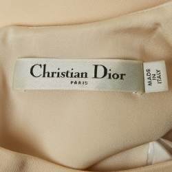 مملوكة مسبقًا Christian Dior Cream Wool Pleated Mini Dress M