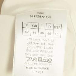 Pre Owned Christian Dior Cream Crepe Short Dress L