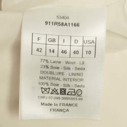 Pre Owned Christian Dior Cream Crepe Short Dress L