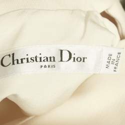 Pre Owned Christian Dior Cream Crepe Short Dress L
