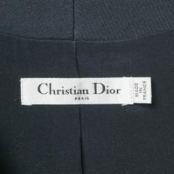 مملوكة مسبقًا Christian Dior Navy Blue Wool Sleeveless Mini Dress L
