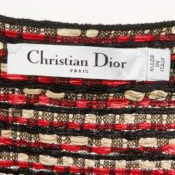 مملوكة مسبقًا Dior Red Knit Button Front Long Cardigan M