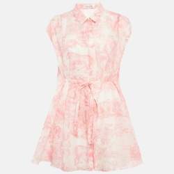 مملوكة مسبقًا قميص ديور تونك تول دو جوي قطن وردي مقاس صغير - سمول