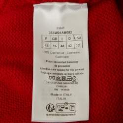 Pre Owned Christian Dior Red Cashmere Knit Tank Sweater L