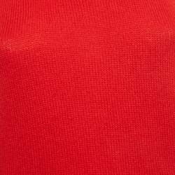 Pre Owned Christian Dior Red Cashmere Knit Tank Sweater L