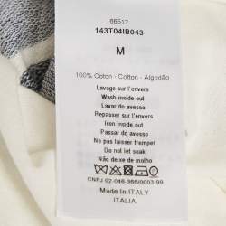 مملوكة مسبقًا Christian Dior White Print Cotton Half Sleeve T-Shirt M