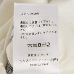 مملوكة مسبقًا Christian Dior White Print Cotton Half Sleeve T-Shirt M