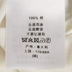 مملوكة مسبقًا Christian Dior White Print Cotton Half Sleeve T-Shirt M