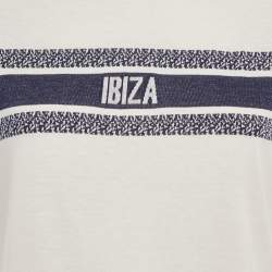 مملوكة مسبقًا Christian Dior White Print Cotton Half Sleeve T-Shirt M