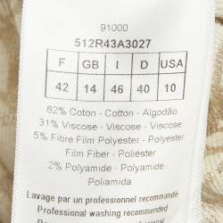 مملوكة مسبقًا فستان ديور بيج / ذهبي مطرز بنسيج القطن ميدي متوسط