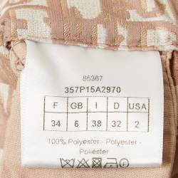 مملوكة مسبقًا Christian Dior Beige Oblique Pattern Taffeta Skorts S