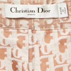 مملوكة مسبقًا Christian Dior Beige Oblique Pattern Taffeta Skorts S