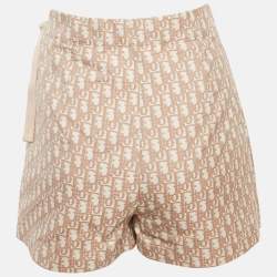 مملوكة مسبقًا Christian Dior Beige Oblique Pattern Taffeta Skorts S