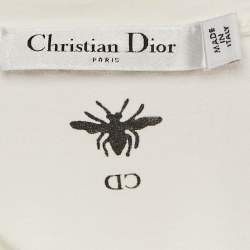 مملوكة مسبقًا Christian Dior Off-White Printed Jersey T-Shirt XS