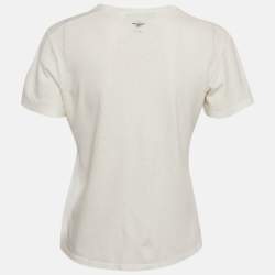 مملوكة مسبقًا Christian Dior Off-White Printed Jersey T-Shirt XS