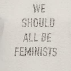 مملوكة مسبقًا Christian Dior Off-White Printed Jersey T-Shirt XS