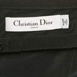 Pre Owned Christian Dior Black Wool Blend Midi Skirt XL
