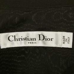 Pre Owned تونيك كريستيان ديور حرير بأزرار من الأمام باللون الأسود مقاس متوسط - ميديون