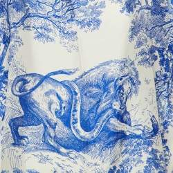 مملوكة مسبقًا Dior Blue Toile de Jouy Sauvage Silk Dioriviera Poncho One Size