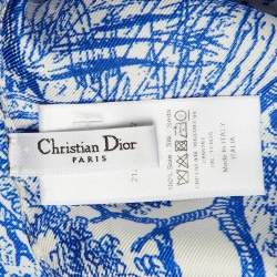 مملوكة مسبقًا Dior Blue Toile de Jouy Sauvage Silk Dioriviera Poncho One Size