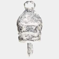 Pre Owned Dior Blue Dioriviera Toile de Jouy Sauvage Silk Top One Size