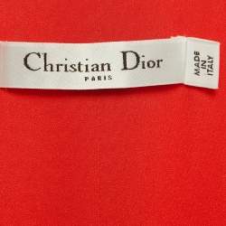 Pre Owned فستان كريستيان ديور حرير برتقالي غير متماثل قصير مقاس وسط (ميديم)