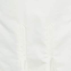 Pre Owned فستان كريستيان ديور قطن أبيض واسع قصير مقاس متوسط