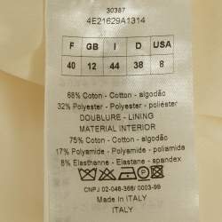 Pre Owned فستان كريستيان ديور قطن أبيض واسع قصير مقاس متوسط