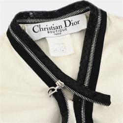 Pre Owned Christian Dior Zip Up Jacket White FR 38