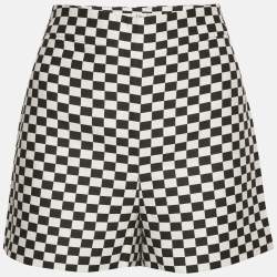 مملوكة مسبقًا Christian Dior Black Checked Cotton Blend Shorts M