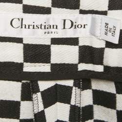 Pre Owned Christian Dior Black Checked Cotton Blend Shorts M