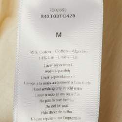 مملوكة مسبقًا Dior Ivory J'adior 8 Cotton & Linen Crew Neck T-Shirt M