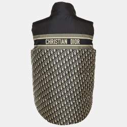 Pre Owned جليّة منفوخة كريستيان ديور أزرق كحلي مائل صناعية قابلة للانعكاس مقاس صغير جداً (إكسترا صغير)