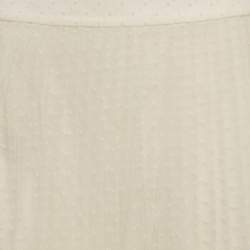 مملوكة مسبقًا تنورة ديور ميدي تول بنمط طيات غير بيضاء مقاس صغير (سمول)