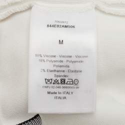 مملوكة مسبقًا Christian Dior White Jersey Logo Band Strap Detail Bralette M