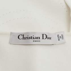 مملوكة مسبقًا Christian Dior White Jersey Logo Band Strap Detail Bralette M