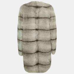Pre Owned Christian Dior Grey Mink Fur Jacket L