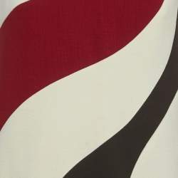 Pre Owned فستان كريستيان ديور صوف كريمي/أ حمر غير متماثل مقاس صغير (سمول)